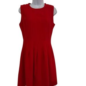 H&M Red Sleeveless Fit-and-Flare Mini Dress